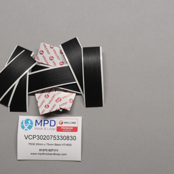 VELCRO® PS30 self adhesive 20mm x 75mm tape BLACK HTH830