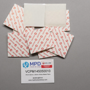 VELCRO® Brand PS14 Stick-on 50mm x 50mm WHITE MATED