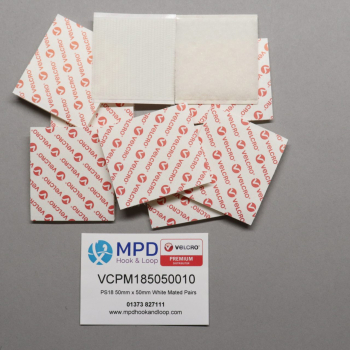 VELCRO® Brand PS18 Stick-on 50mm x 50mm WHITE MATED