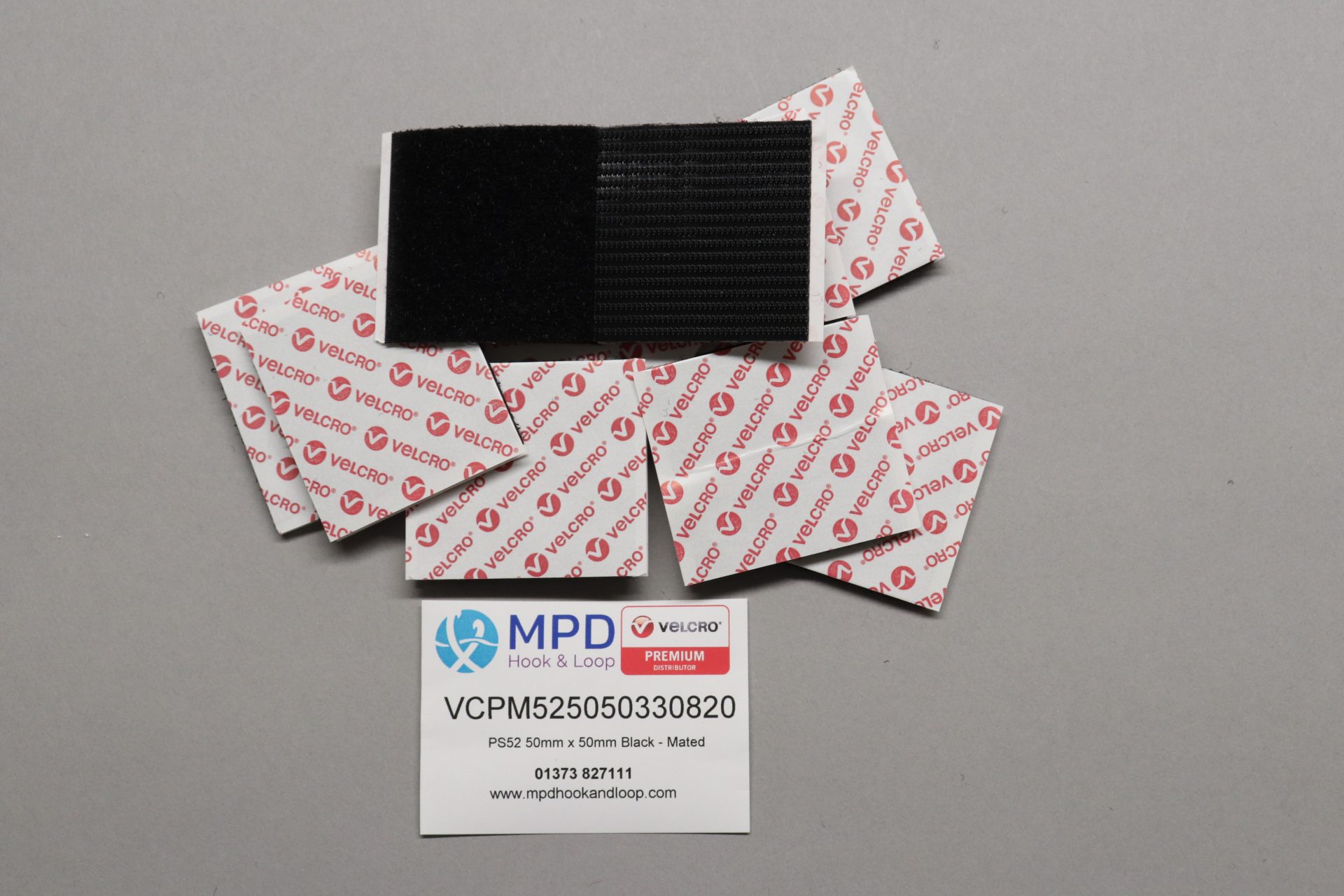 VELCRO® Brand PS52 Heavy duty Stick-on 50mm tape BLACK HOOK case of 10  rolls