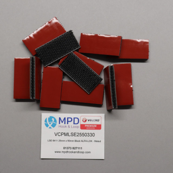 VELCRO® Brand 6411 Stick-on 25mm x 50mm BLACK MATED