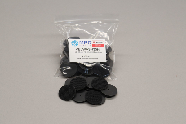 35mm VELCRO® Brand VEL-WASHER® black hook - PACK OF 50