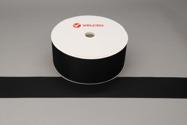 25-Metre Roll of VELCRO® Brand Sew-On 100mm Flame Retardant Black Tape