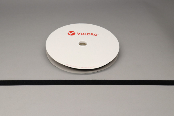 25-Metre Roll of VELCRO® Brand Sew-On 25mm Flame Retardant Black Loop Tape