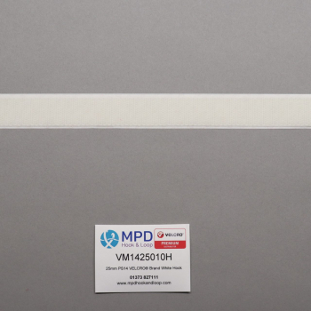 VELCRO® Brand PS14 Stick-on 25mm tape WHITE HOOK by the metre
