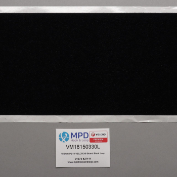 VELCRO® Brand PS18 Stick-on 150mm tape BLACK LOOP by the metre
