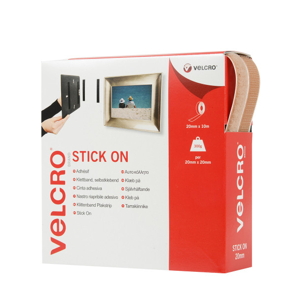 VELCRO® Brand Stick-on tape 10m x 20mm BEIGE