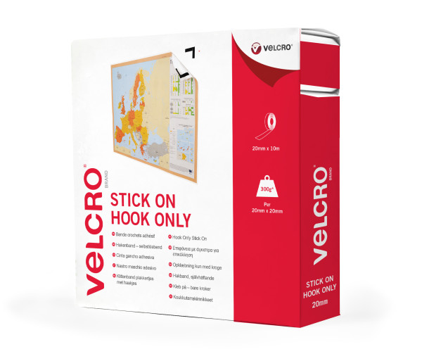 VELCRO® Brand Stick On Tape (Hook Only) White