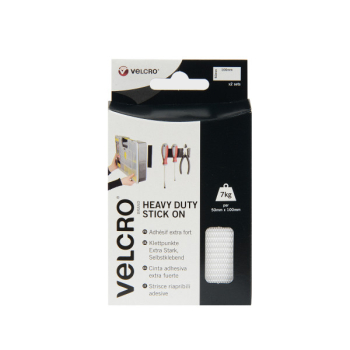 : VELCRO® Brand heavy duty 100mm x 50mm Stick-on tape WHITE