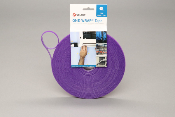 VELCRO® Brand 25mtr roll ONE-WRAP® 10mm tape PURPLE