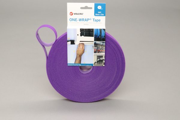 VELCRO® Brand ONE-WRAP® 20mm tape PURPLE 25mtr roll