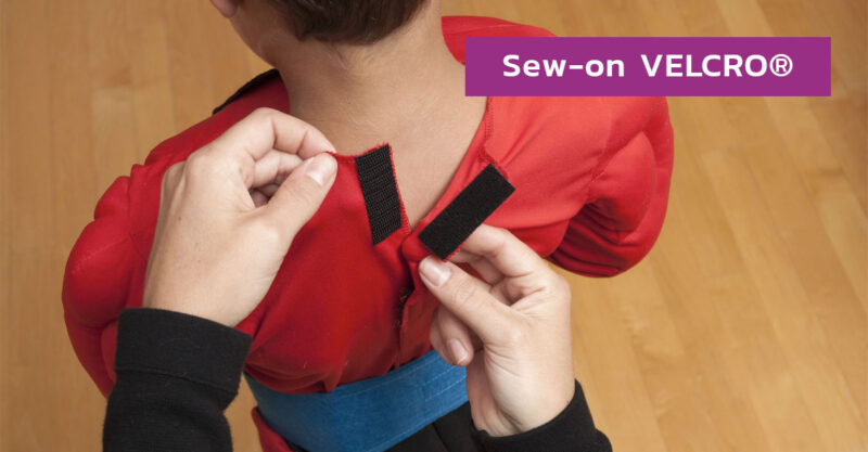 Sew on Velcro attached to back of a top